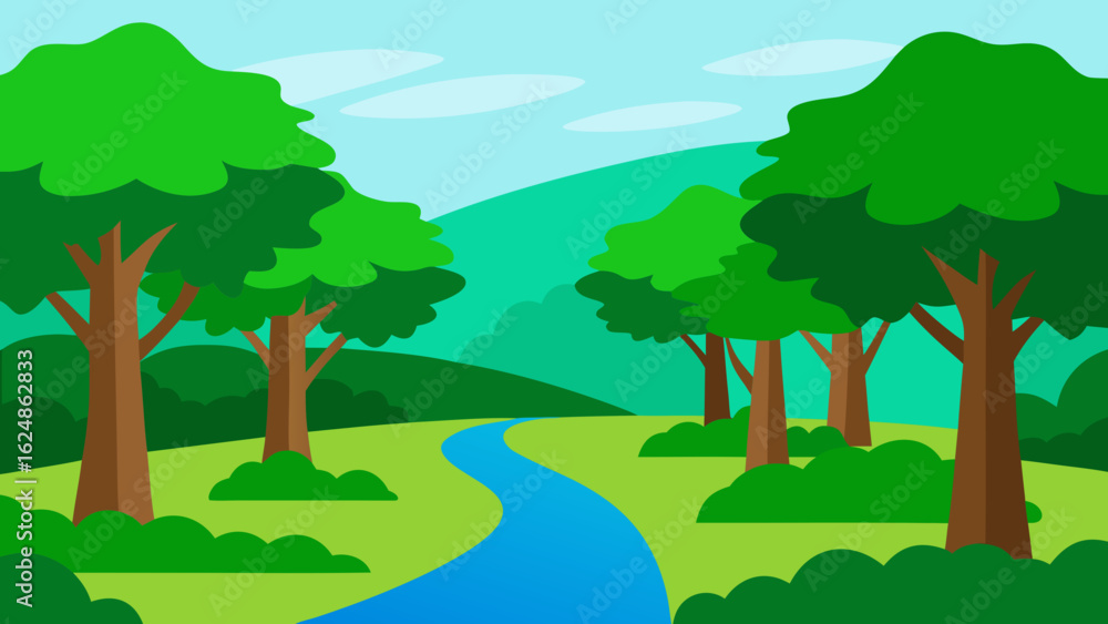 Obraz premium summer landscape with trees