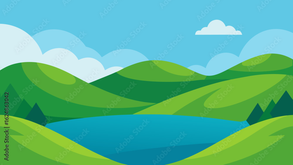 Fototapeta premium landscape with mountains