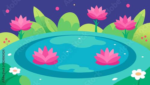 pink water lilies