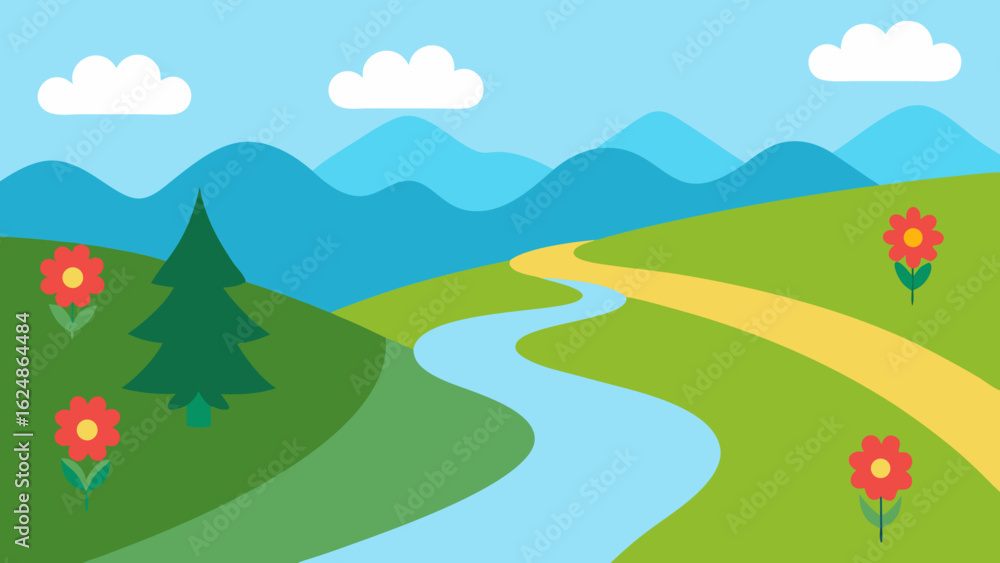 Obraz premium summer landscape with mountains