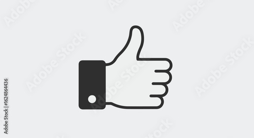 Hand icon doing a thumbs up in a blank background for like or approval use
