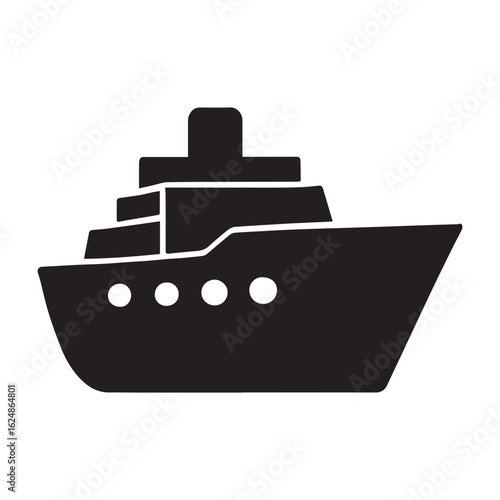 Cargo Ship Silhouette – Vector Maritime Transport Symbol