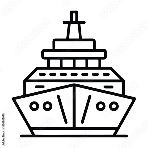 Ship Vector Illustration – Classic Ocean Vessel Icon