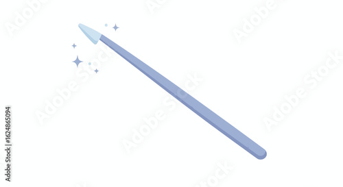 Magic wand with stars on a white background for illustration or decoration