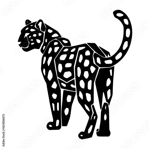 Modern geometric leopard art design for stylish decor