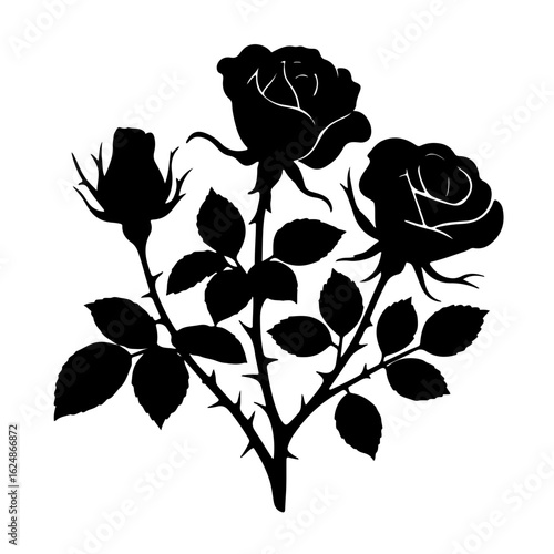 Elegant rose silhouette art for modern design needs