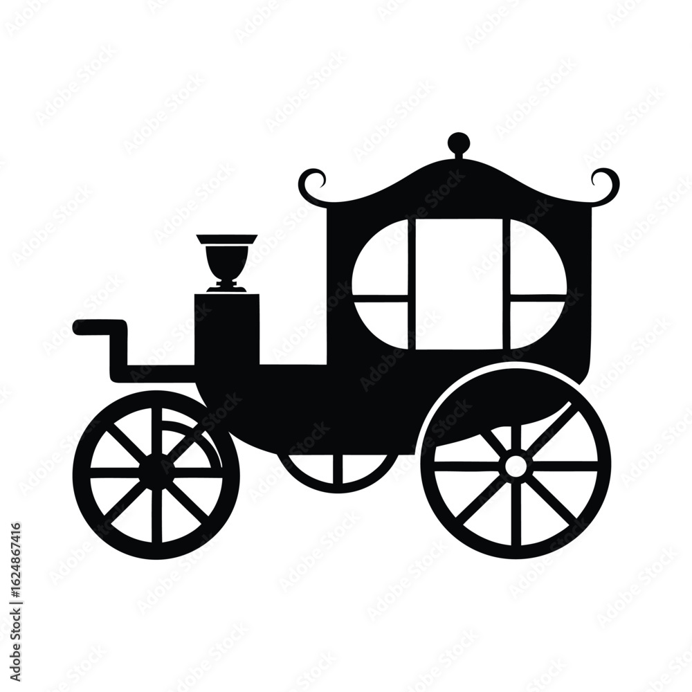 Fototapeta premium Flat Carriage Silhouette 