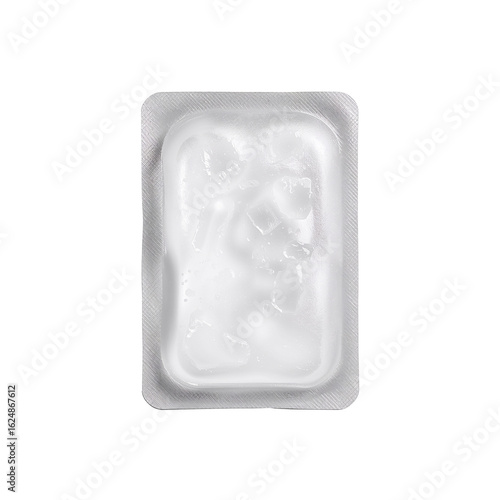 Moisturizing facial mask tablet in transparent packaging, isolated on transparent background
