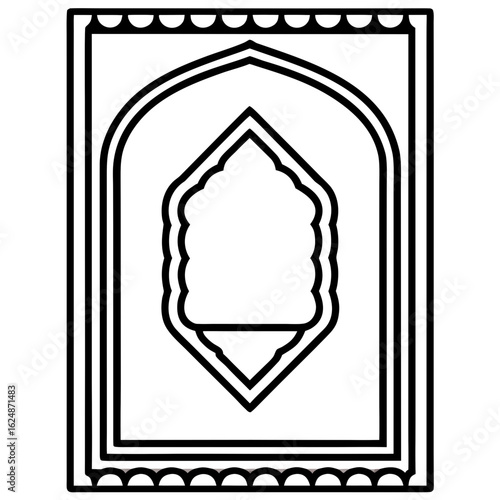 black and white islamic frame design clip art preview