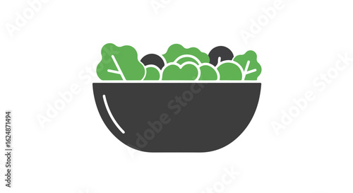 Salad bowl filled, on white, for a health blog or a recipe description