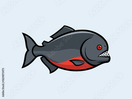 Piranha fish isolated on a white background