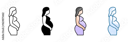Baby Bump Icon Set Multiple Style Collection