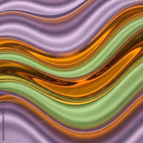 Stunning vibrant waves of orange green and purple create a modern abstract design element background
