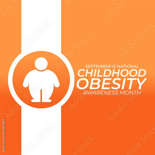 Vector graphic of National Childhood Obesity Awareness Month for National Childhood Obesity Awareness Month celebration.