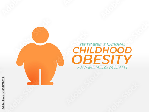 Vector graphic of National Childhood Obesity Awareness Month for National Childhood Obesity Awareness Month celebration.