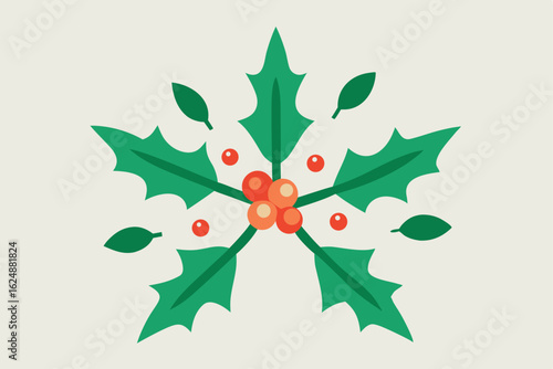 mistletoe sprigs intertwined with ivy and holly f (1).eps