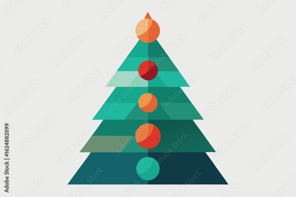 Fototapeta premium modern christmas tree design featuring layered tr.eps