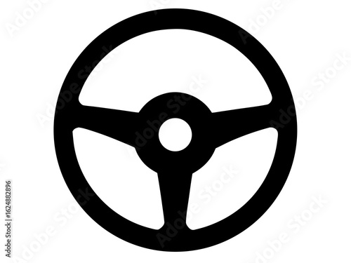 car Steering wheel  icon,Steering wheel  black silhouette vector on white background