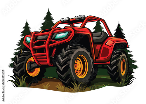 vector illustration of terrain vehicle logo design eps