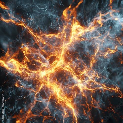 Abstract image of fire, burning explosion energy