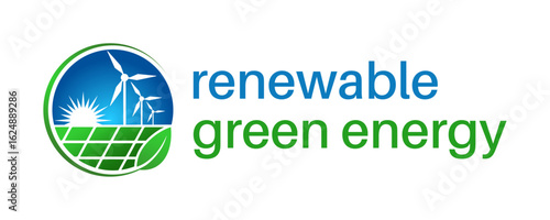 Green energy logo vector. Simple design letter icon hand draw