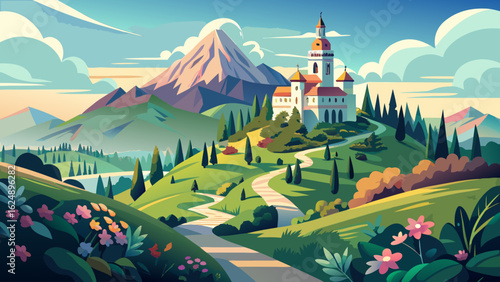 Holy Mountain in Pribram stands majestically, surrounded by lush greenery in spring. This Baroque complex attracts pilgrims seeking spiritual solace and stunning views of the countryside.