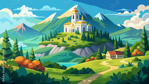 Holy Mountain in Pribram stands majestically, surrounded by lush greenery in spring. This Baroque complex attracts pilgrims seeking spiritual solace and stunning views of the countryside.