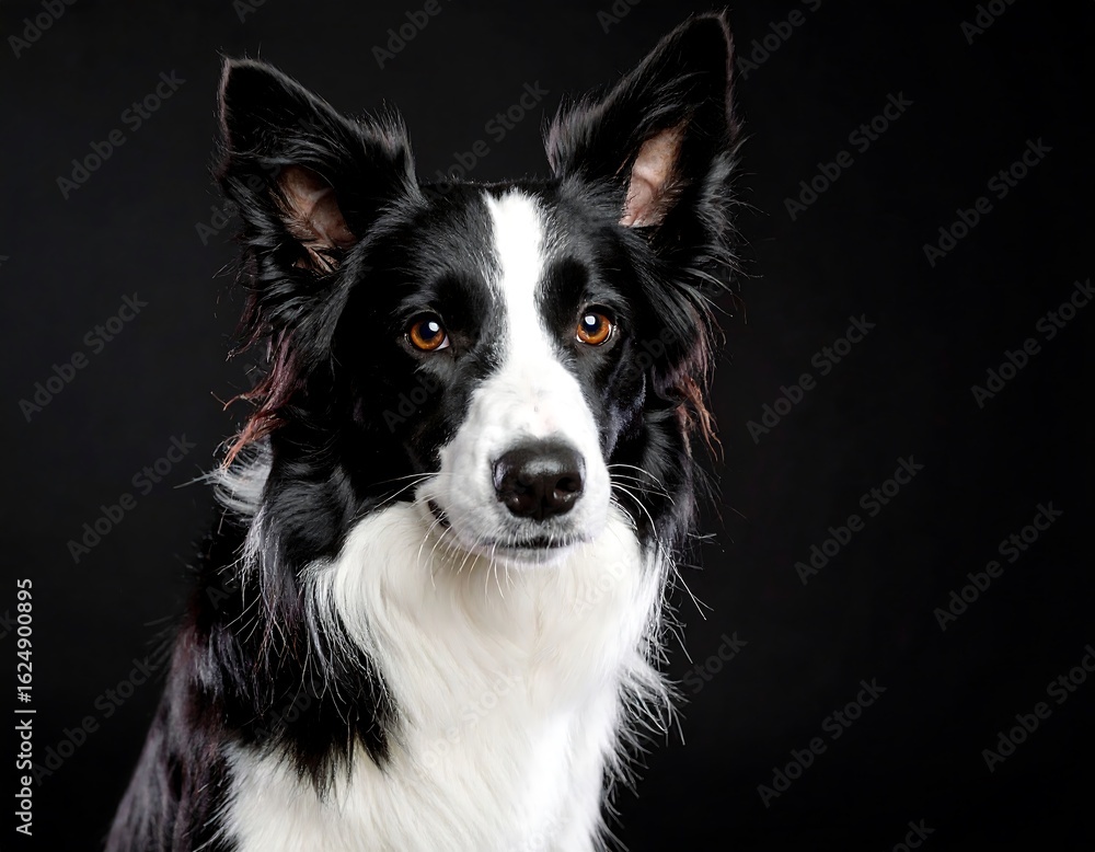 Fototapeta premium Black and white dog portrait (5)