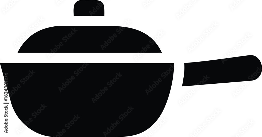 Fototapeta premium big cooking pan logo silhouette