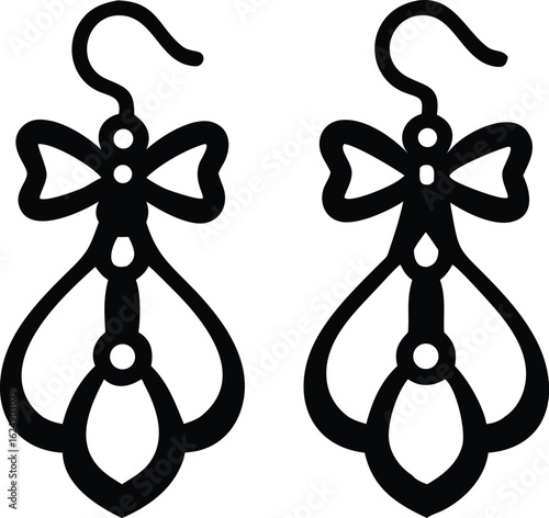 bow laser cut earrings template silhouette