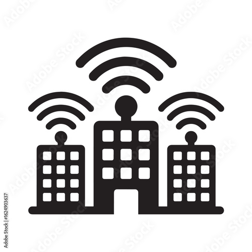 Buildings with wireless signals network technology