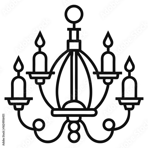 set of vintage chandelier vector