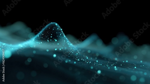 Abstract Blue Futuristic Wave: A mesmerizing digital render of a dynamic wave formation in shades of ethereal blue, creating an illusion of depth and movement.