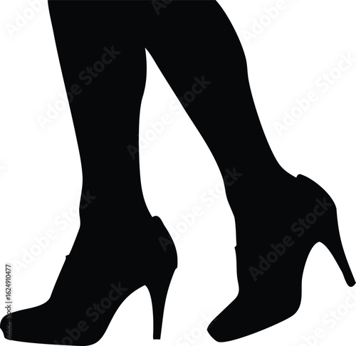 female legs black shoes silhouette 