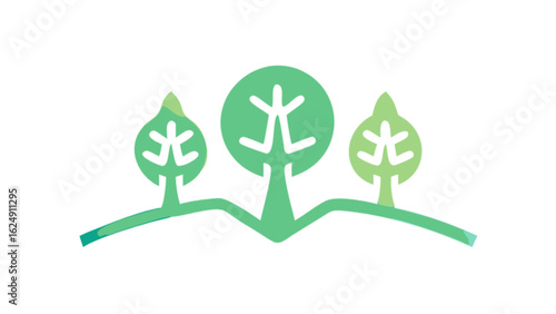 Green tree logo design for nature conservation and environmental protection company branding template vector design