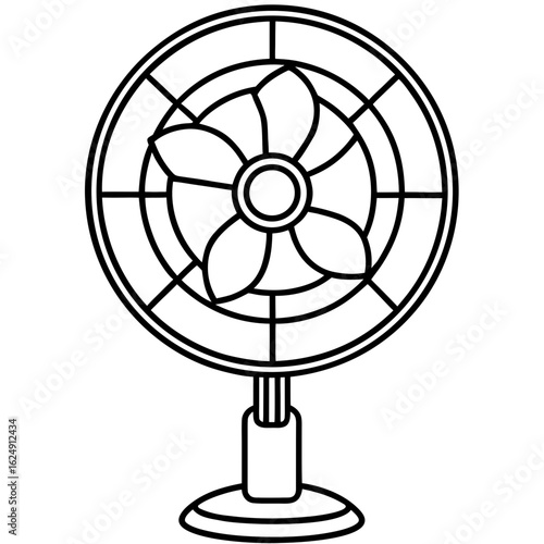 Retro fan – standing electric fan outline