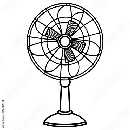 Retro fan – standing electric fan outline
