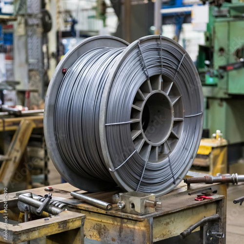 wire spool at the factory
