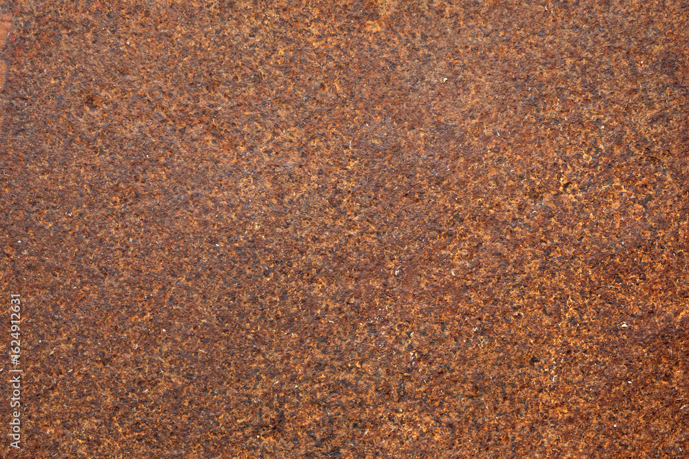 Fototapeta premium Weathered surface with metal oxidation in rust, corrosion. For abstract industrial design, construction