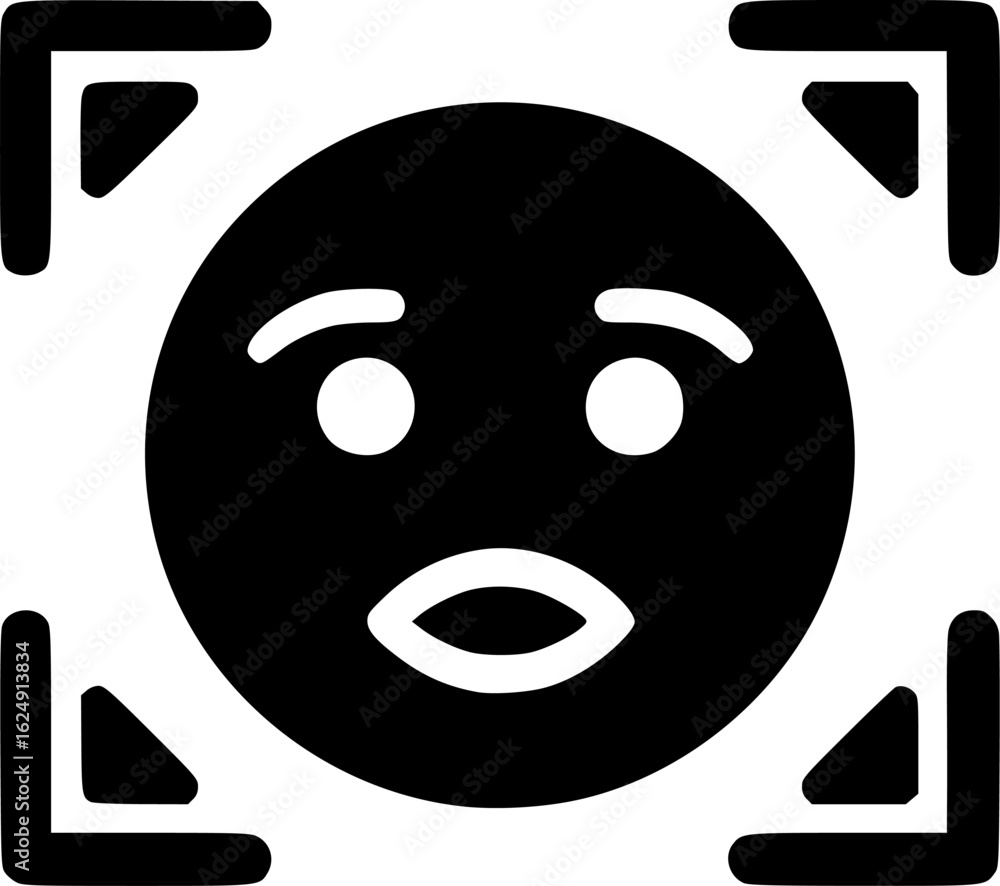 Fototapeta premium face viewfinder glyph flat vector icon
