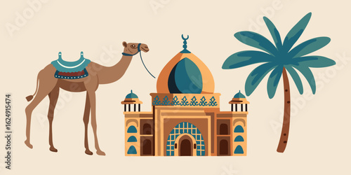 vector illustration of eastern architectural elements