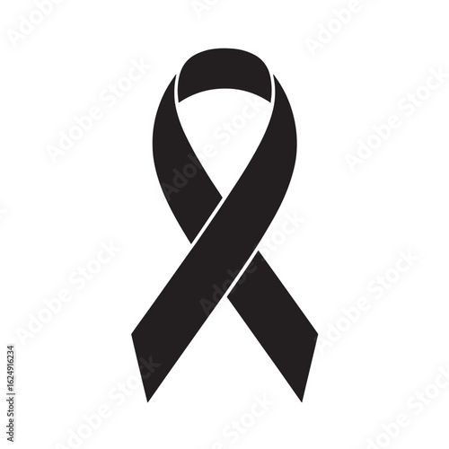 Black ribbon awareness symbol support
