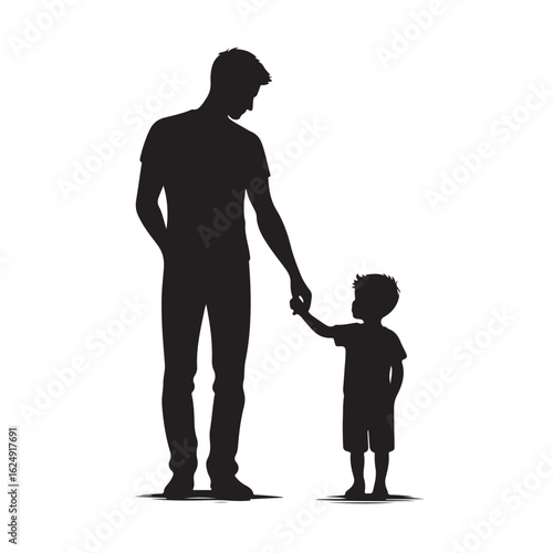 Father holding child in loving embrace silhouette family bonding paternal love