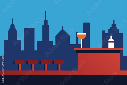 skyline viewed from a rooftop bar illustration   (1).eps