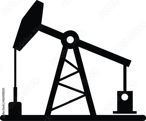oil pump jack silhouette