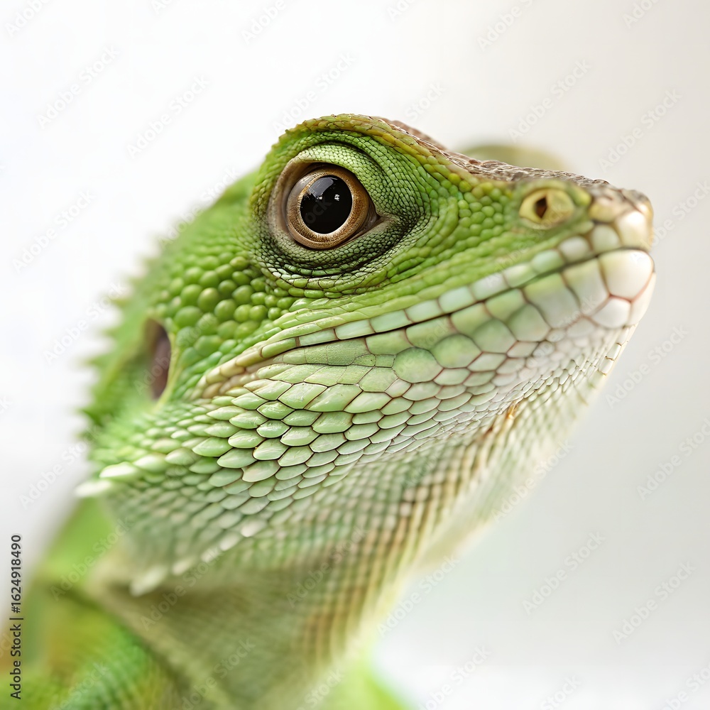 Fototapeta premium Small Green Iguana Closeup