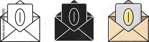 Email notification icon vector illustration message inbox new