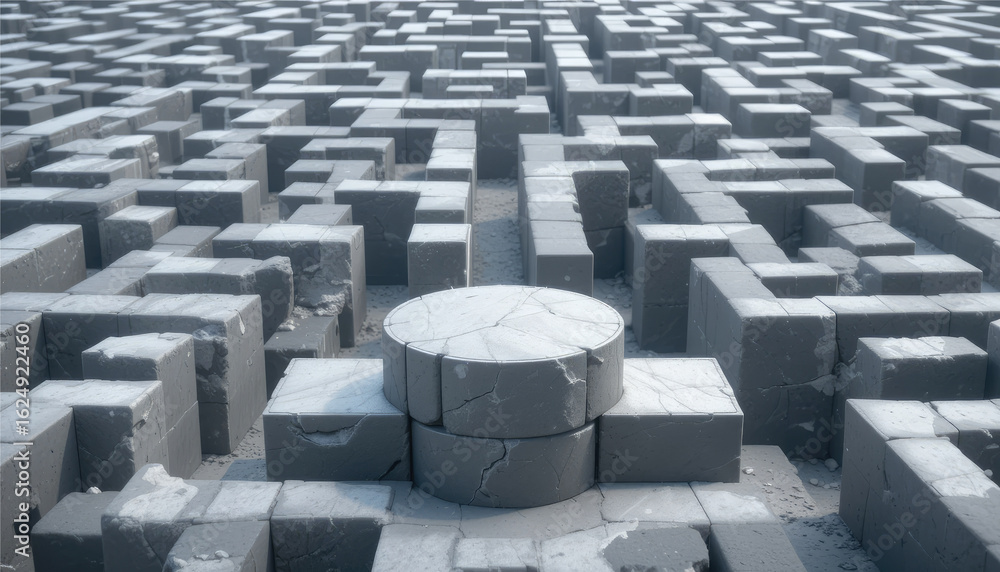 Fototapeta premium 3D render of a labyrinth