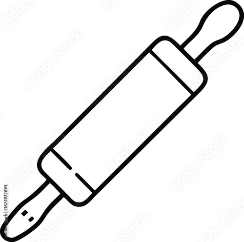 rolling pin control line art silhouette