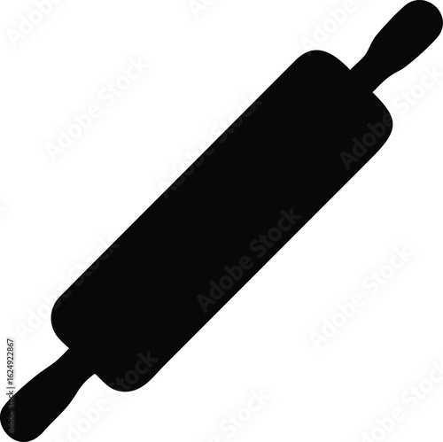 rolling pin with wooden handle silhouette 